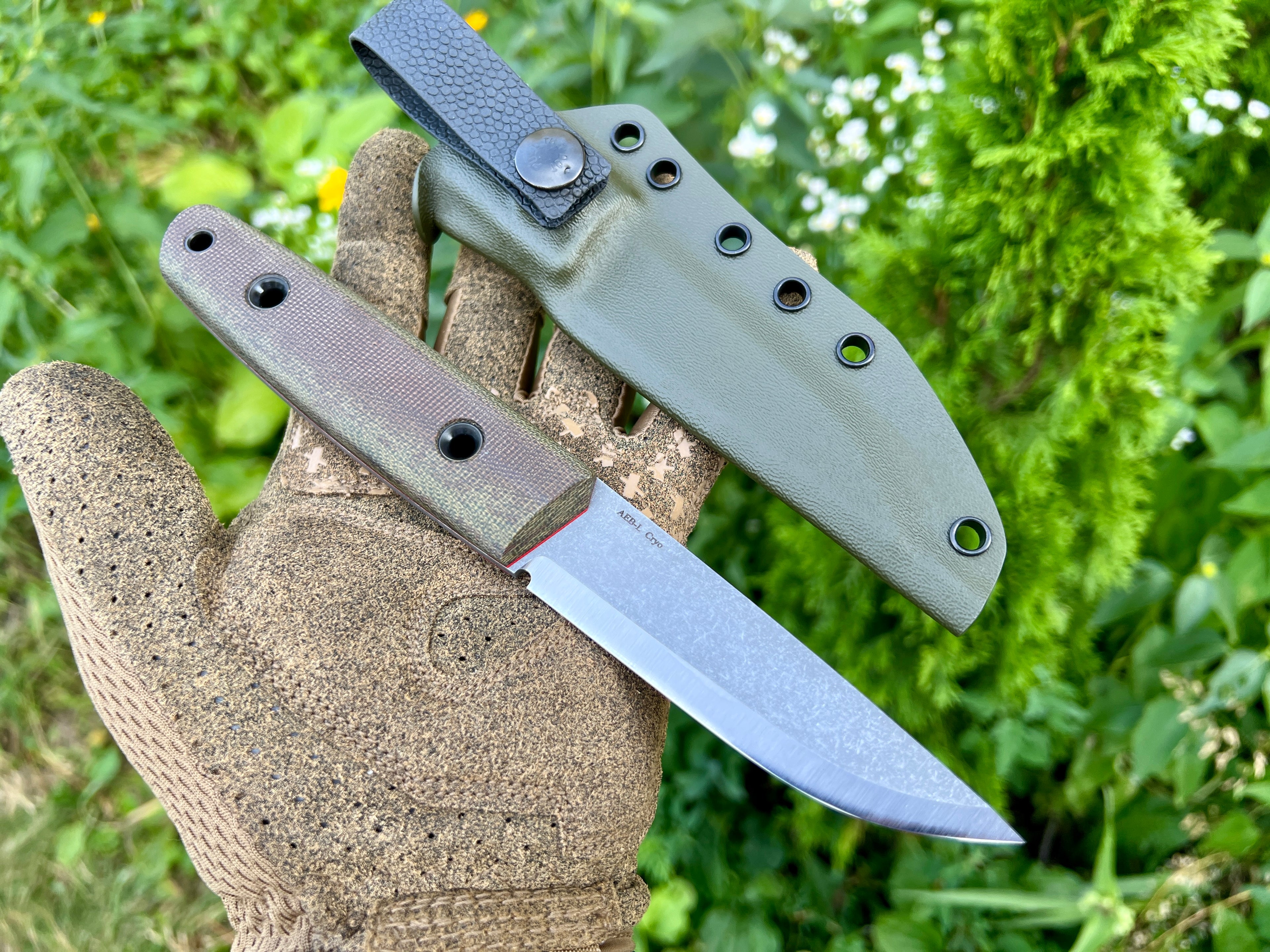 Puukko Fulltang OD green Stonewashed